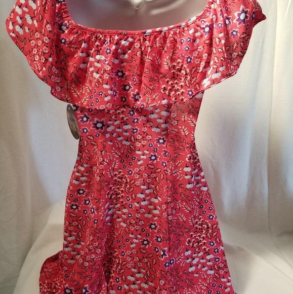 Bebop  Classic Red Floral Print Summer Dress - Picture 4 of 4